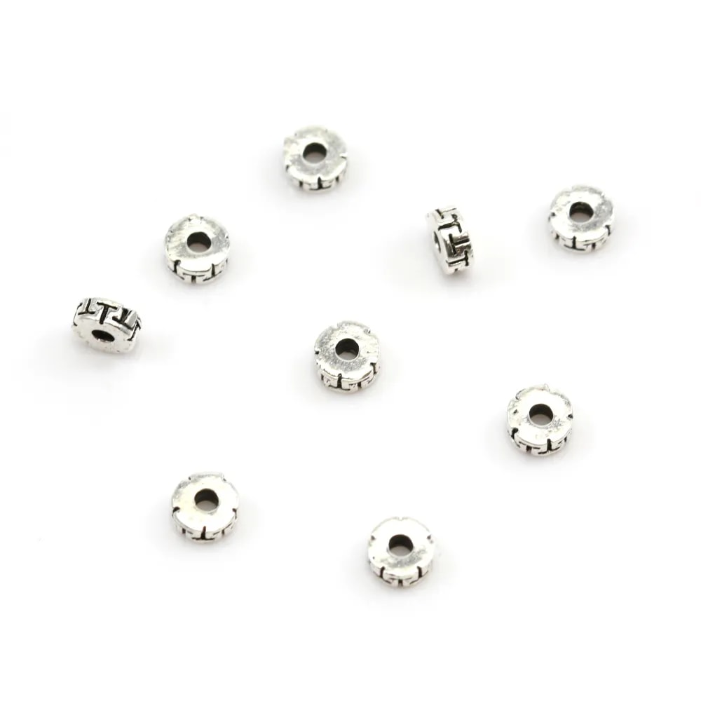 925 sterling silver beads spacer flower 6.0x4.0mm  x 15pcs