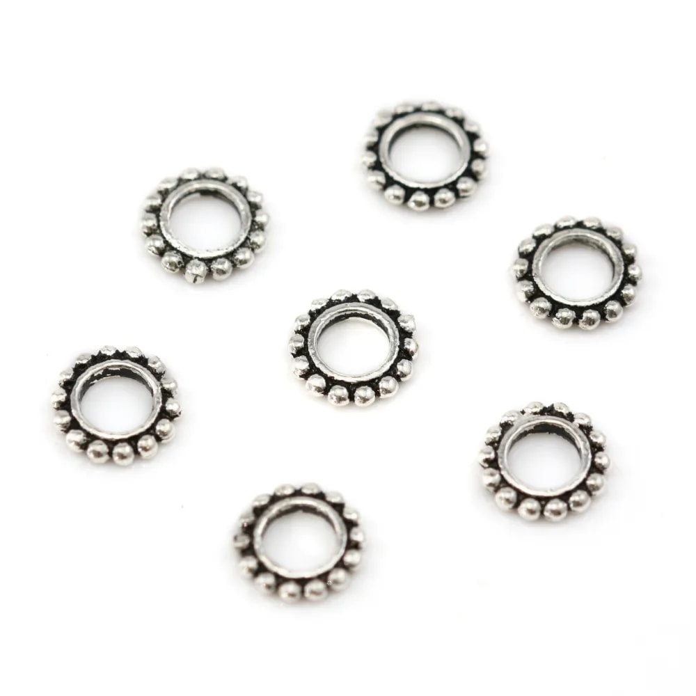 Perle intercalaires en argent 925 en forme de fleur 4.80mm x5pcs