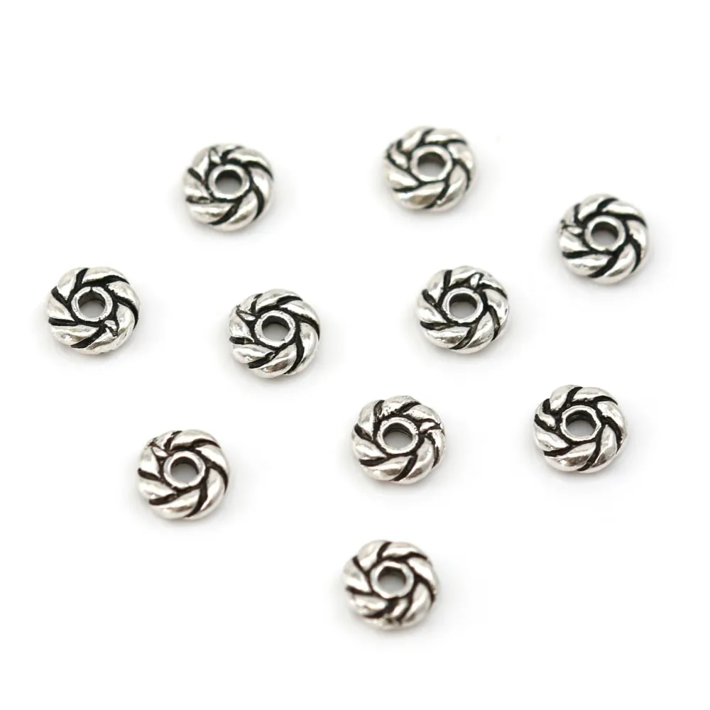 Perle intercalaires en argent 925 en forme de fleur 4.80mm x5pcs