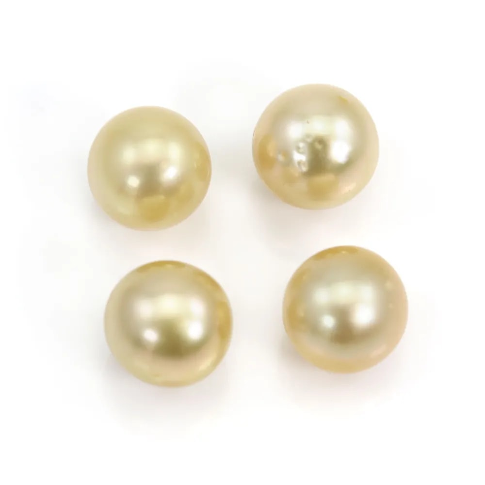 Perle des mers du Sud, semi-percée, champagne, ronde, 9-10mm
