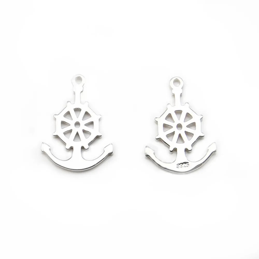 Breloquel' ancer en argent 925 12x17mm x 2pcs