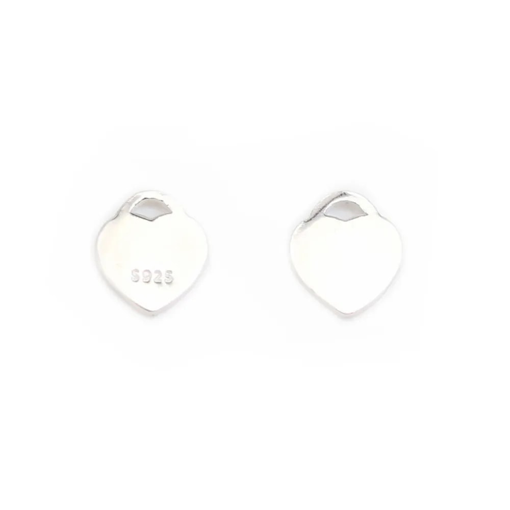 925 sterling silver charm heart 4x6mm x 2pcs