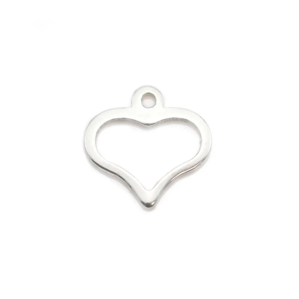 Breloque en forme de coeur 8mm en argent 925  x 4pcs