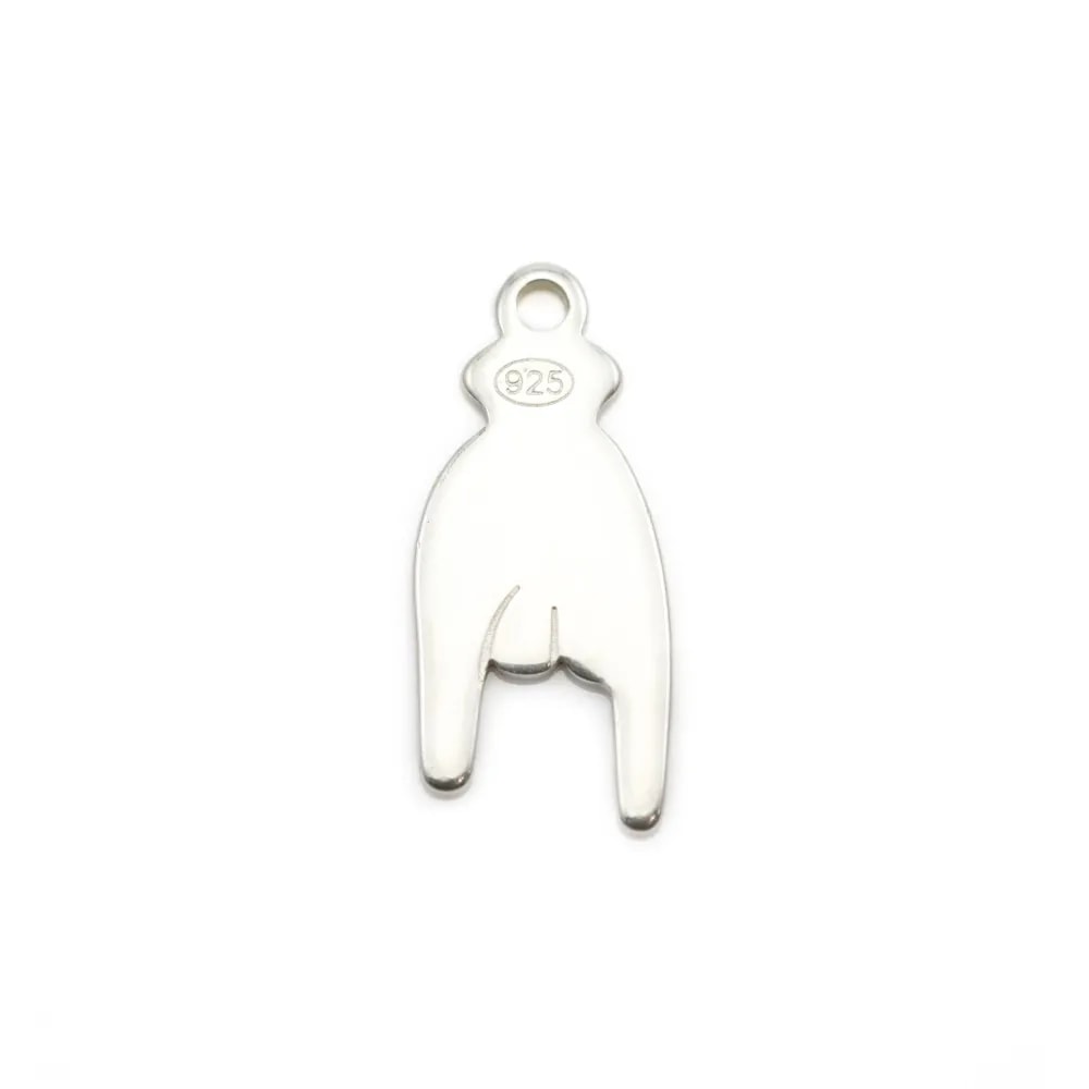 Charm star openwork ,sterling silver 925, 8x13.5mm x 2pcs