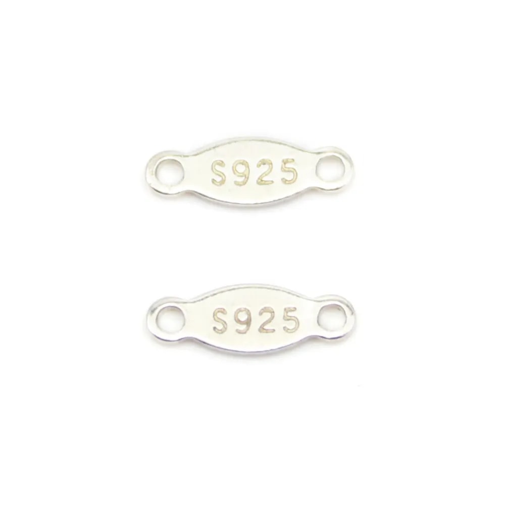 Tag "silver" en argent 925 3x8mm x 10pcs