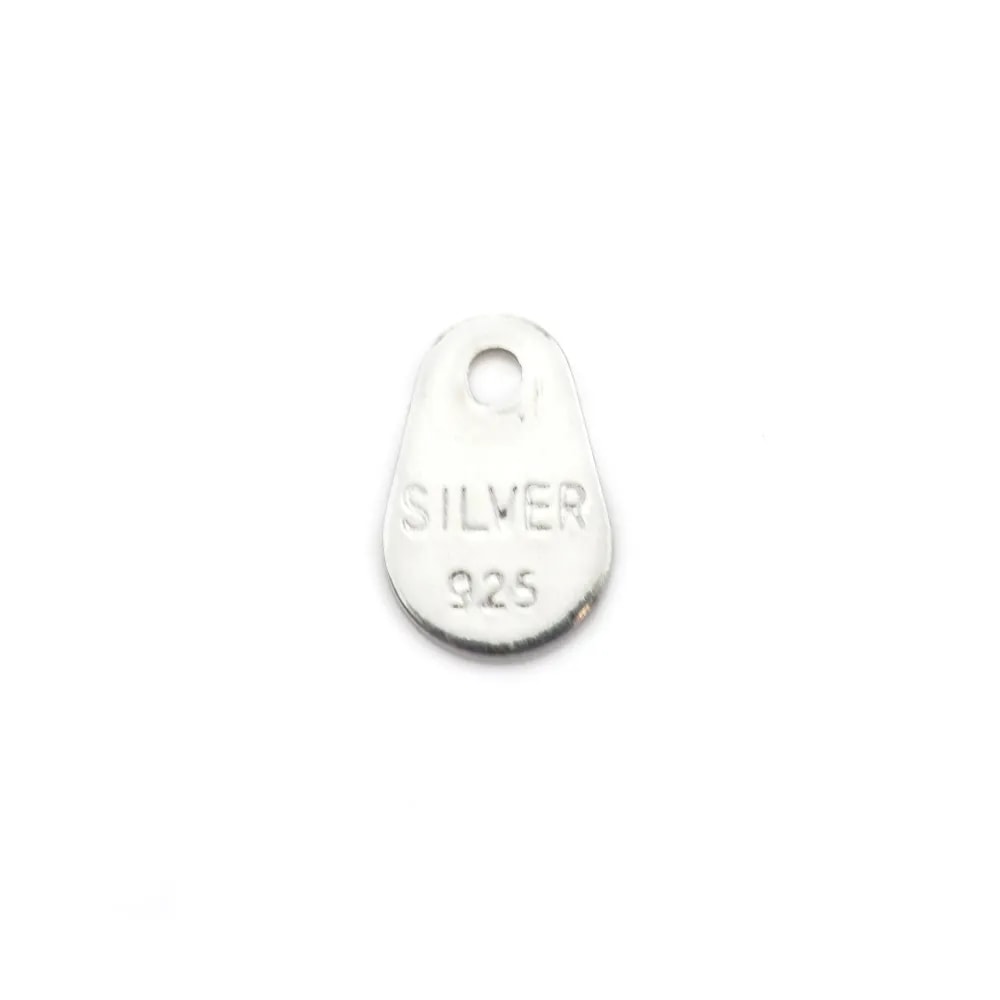 925 sterling silver "silver" tag 3.5x5.5mm x 10pcs