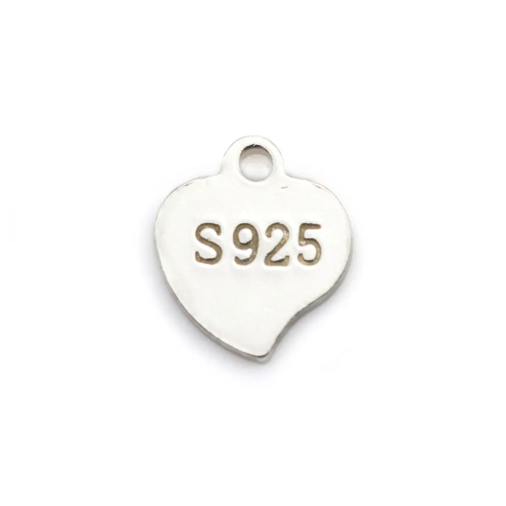 Tag "silver" en argent 925 6mm x 10pcs