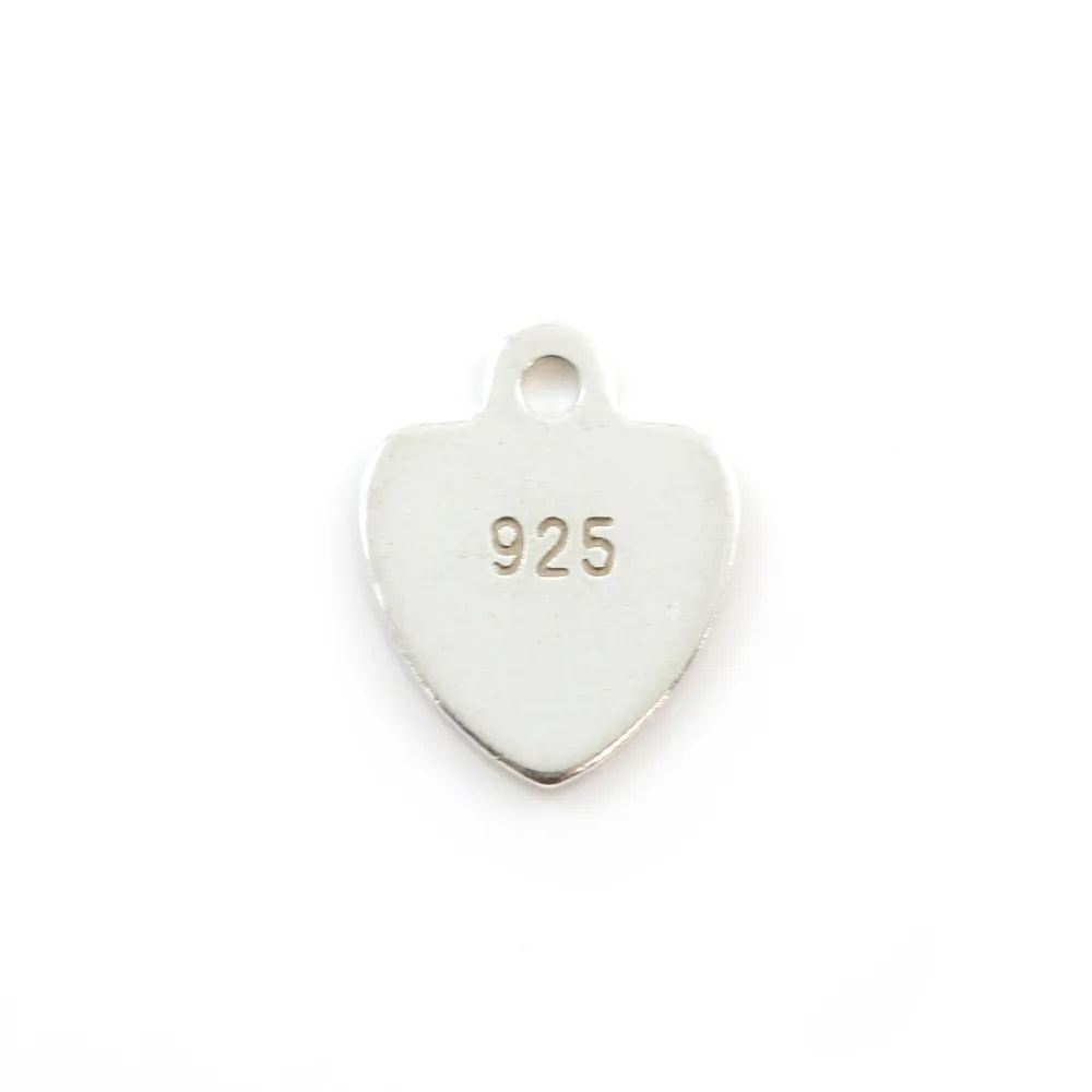 Tag "silver" en argent 925 7x9mm x 5pcs