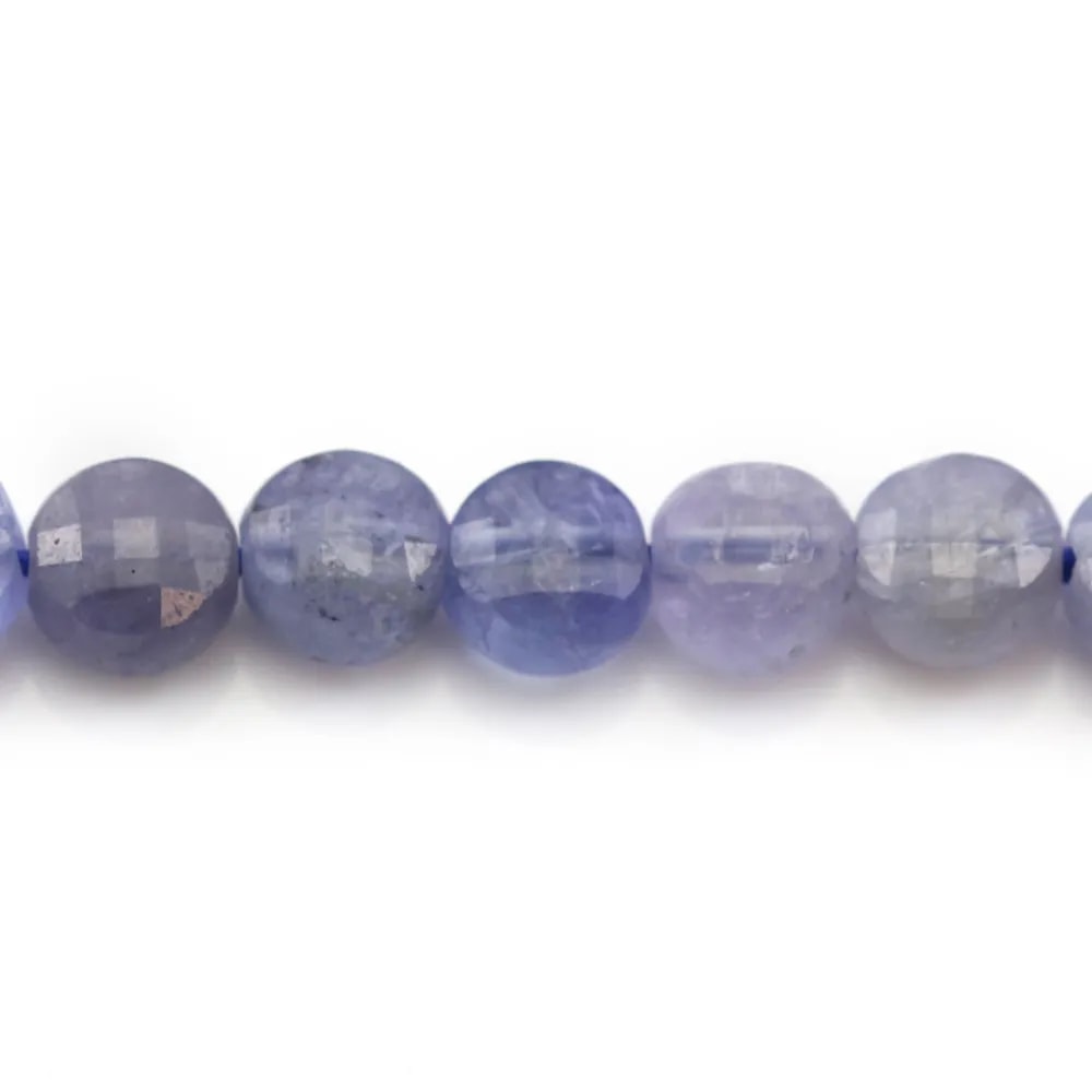 Tanzanite, de forme ronde plate facetté, 4mm x 40cm