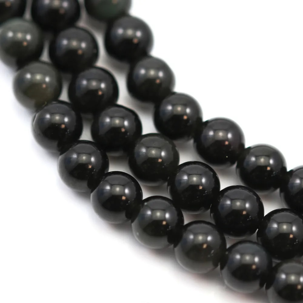 Obsidienne ronde 6mm x 40cm