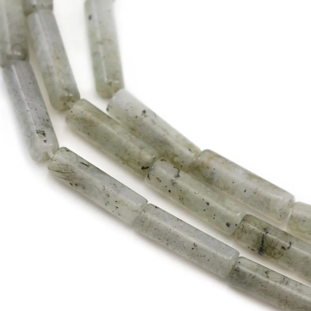 Labradorite, en forme de tube 4x13mm x 40cm