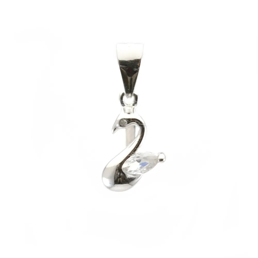 Bélière en argent 925 rhodié avec strass 7x16mm x 1pc