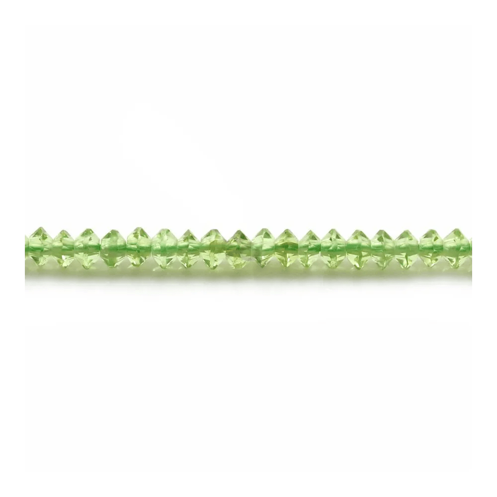 Peridot rondelle boulier facette 2x3mm sur fil 39cm
