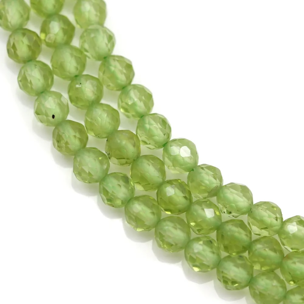 Peridot Rond Facette 3mm x 37cm