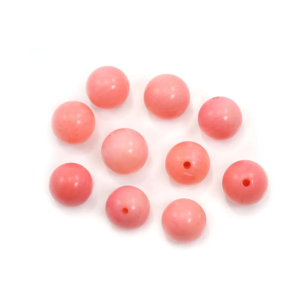 Bamboo of sea orange half-drilled 6mm x 2pcs
