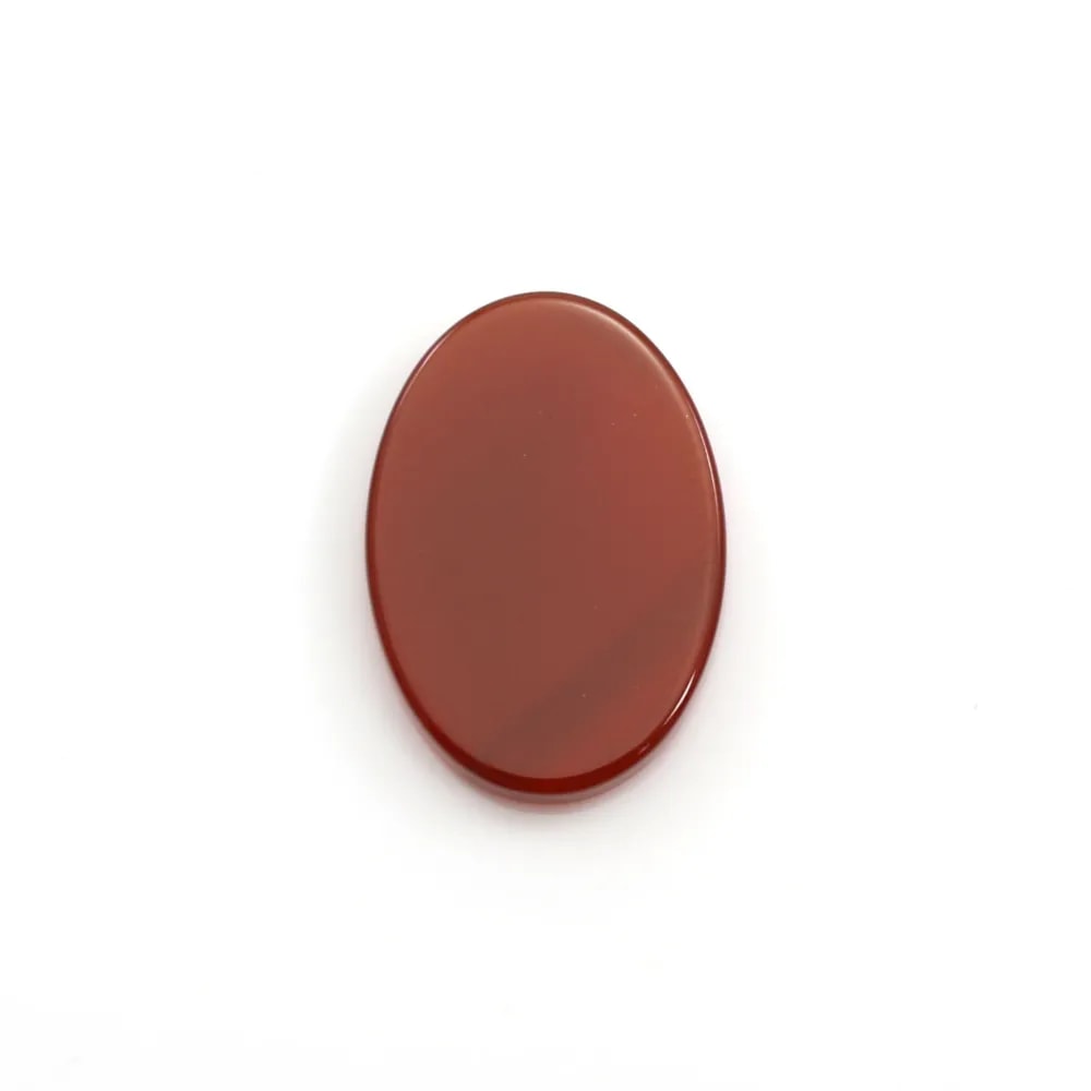 Cabochon cornaline, ovale plat, 10x14mm x1pc