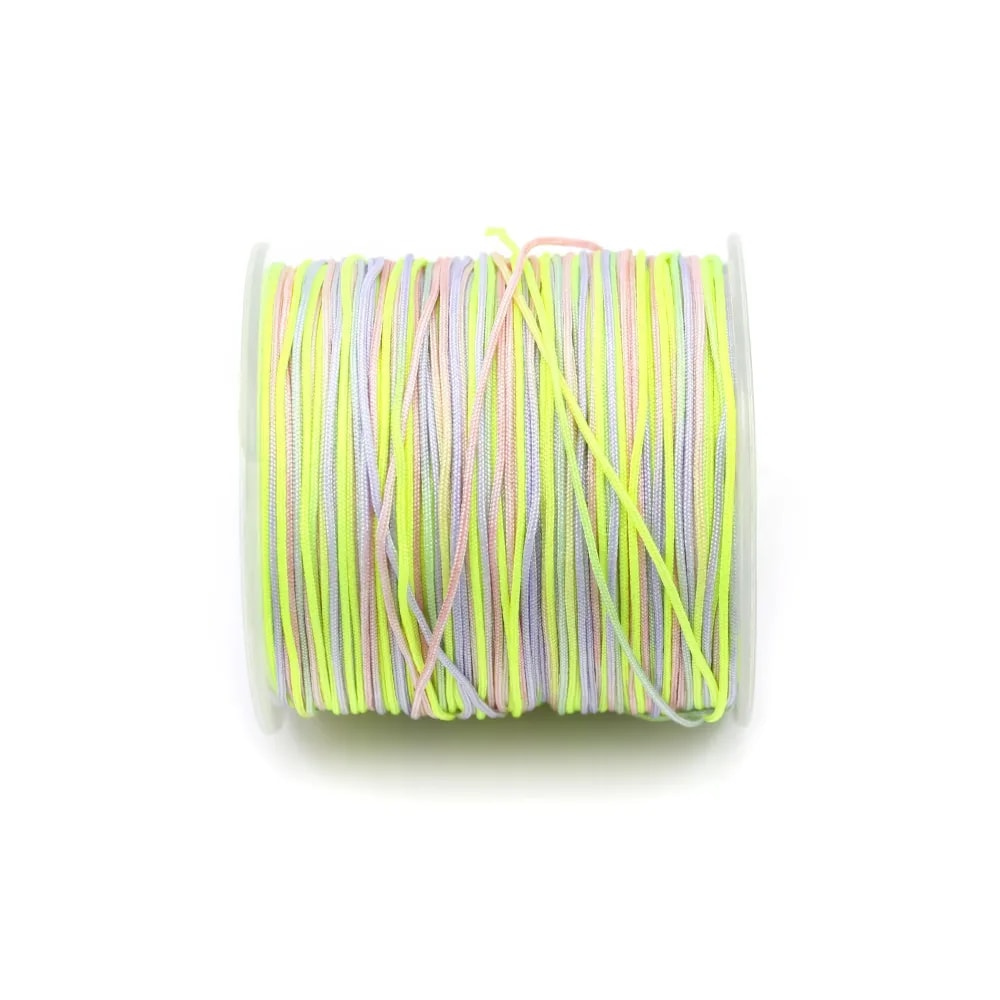 Fil polyester multicolore ton pastel  0.8 mm x 5m