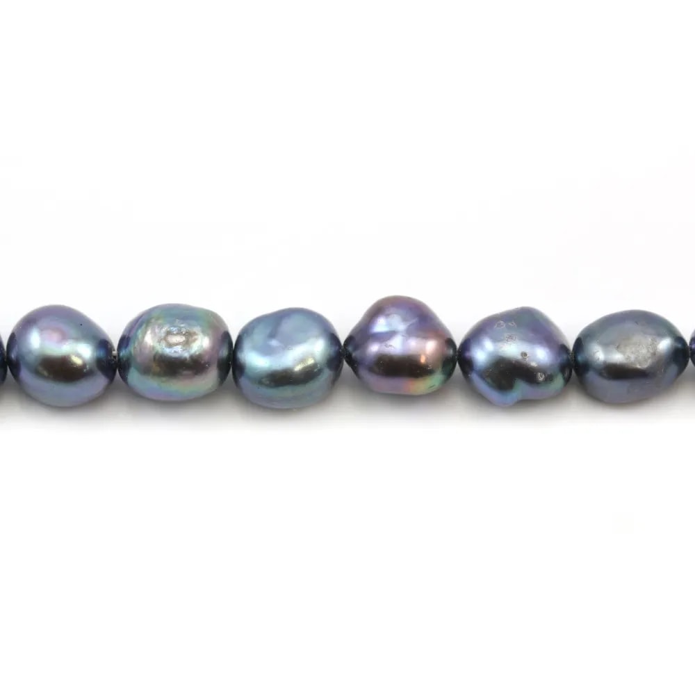Dark blue Freshwater Pearl Round 9-10mm x  40cm