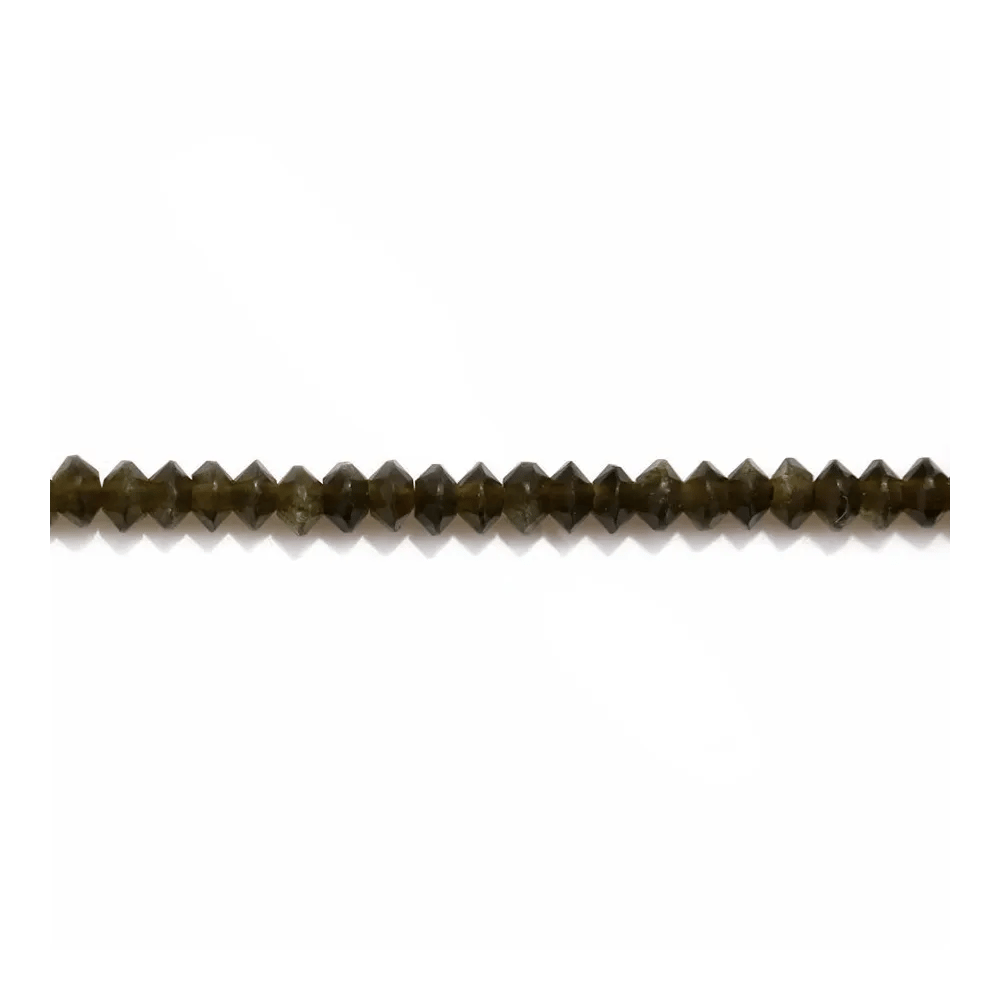 Obsidienne rondelle boulier 2x3mm sur fil 39cm