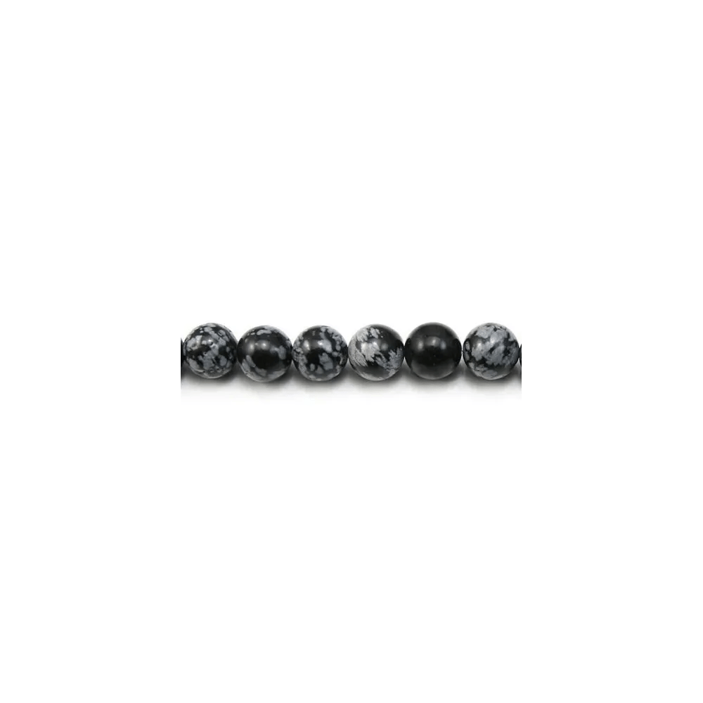 Obsidienne flocon de neige ronde 10mm x 10pcs
