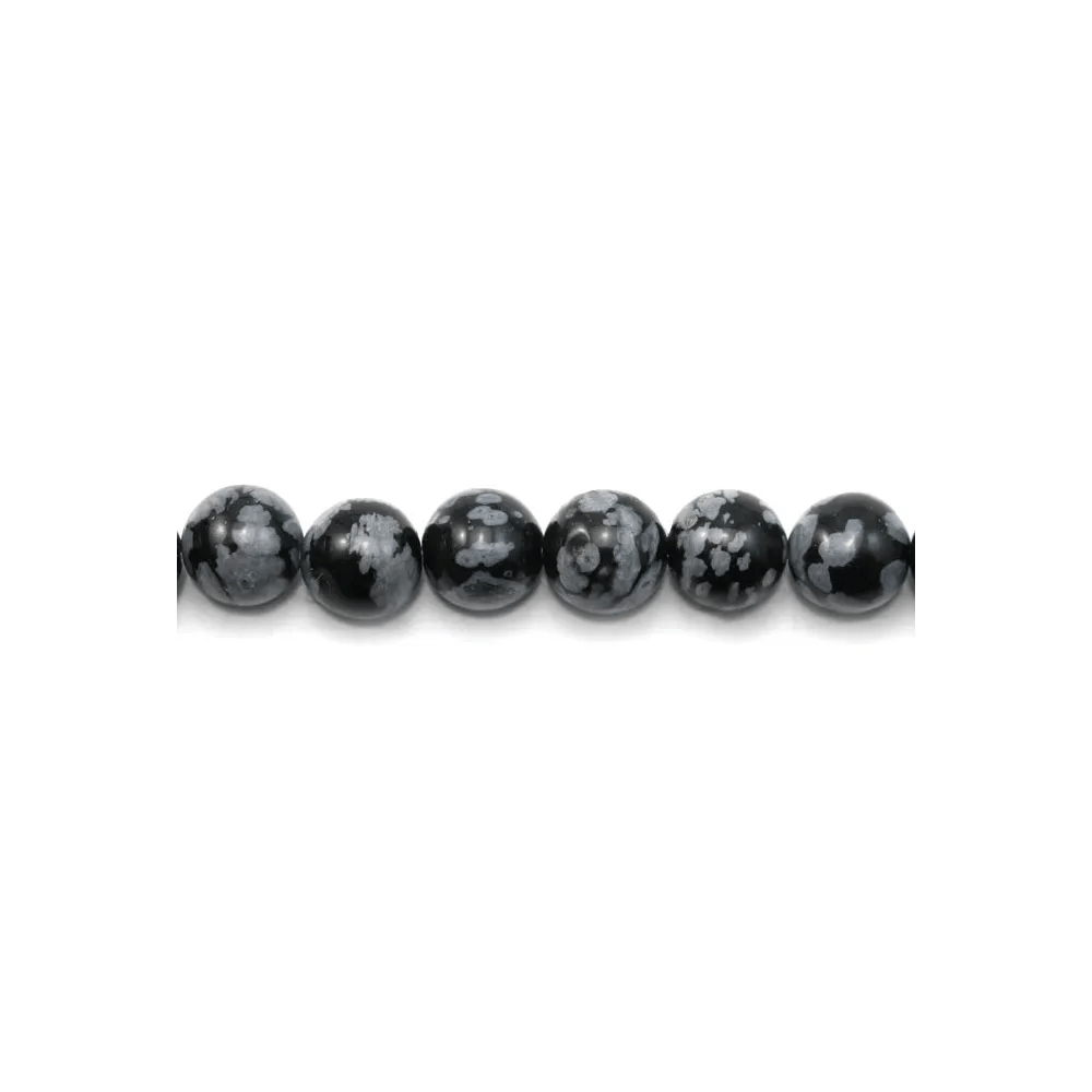 Obsidienne flocon de neige ronde 4mm x 30pcs
