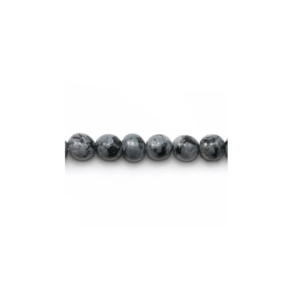 Obsidienne flocon de neige ronde 4mm x 30pcs