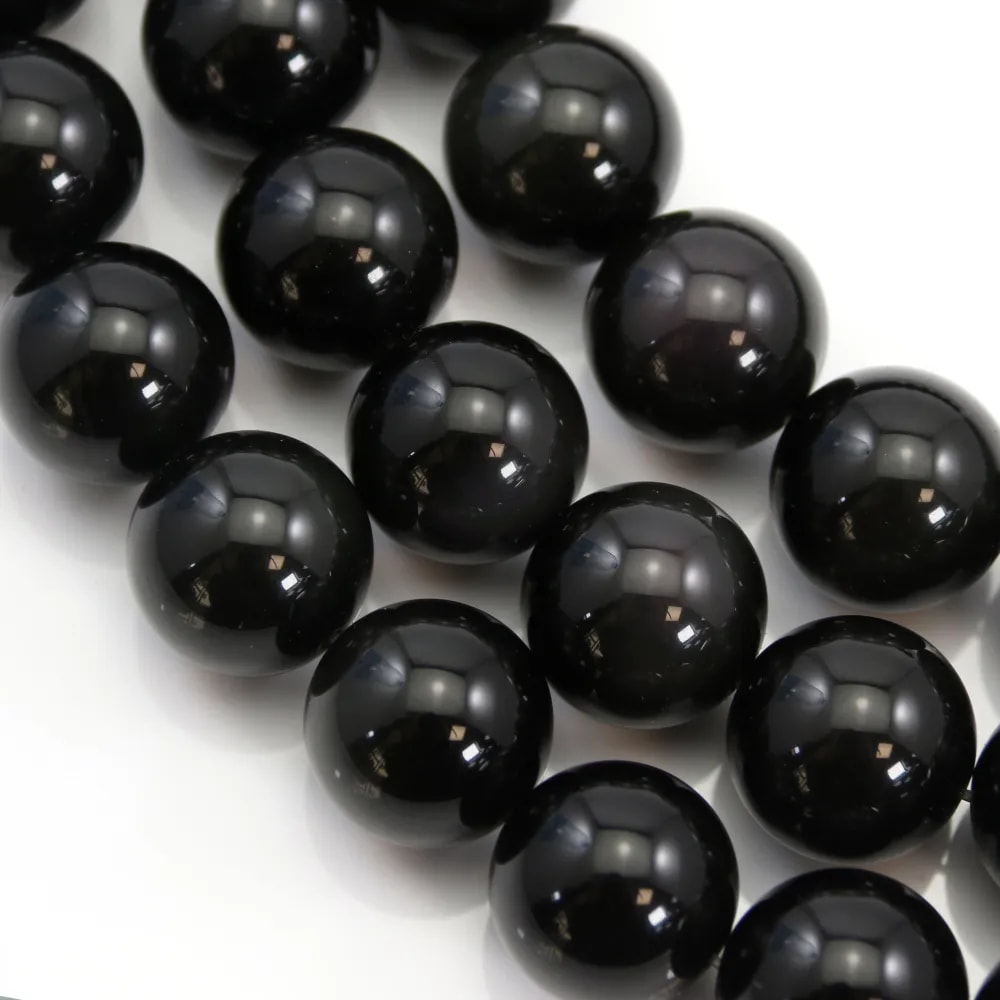 Obsidienne ronde 16mm x 40cm