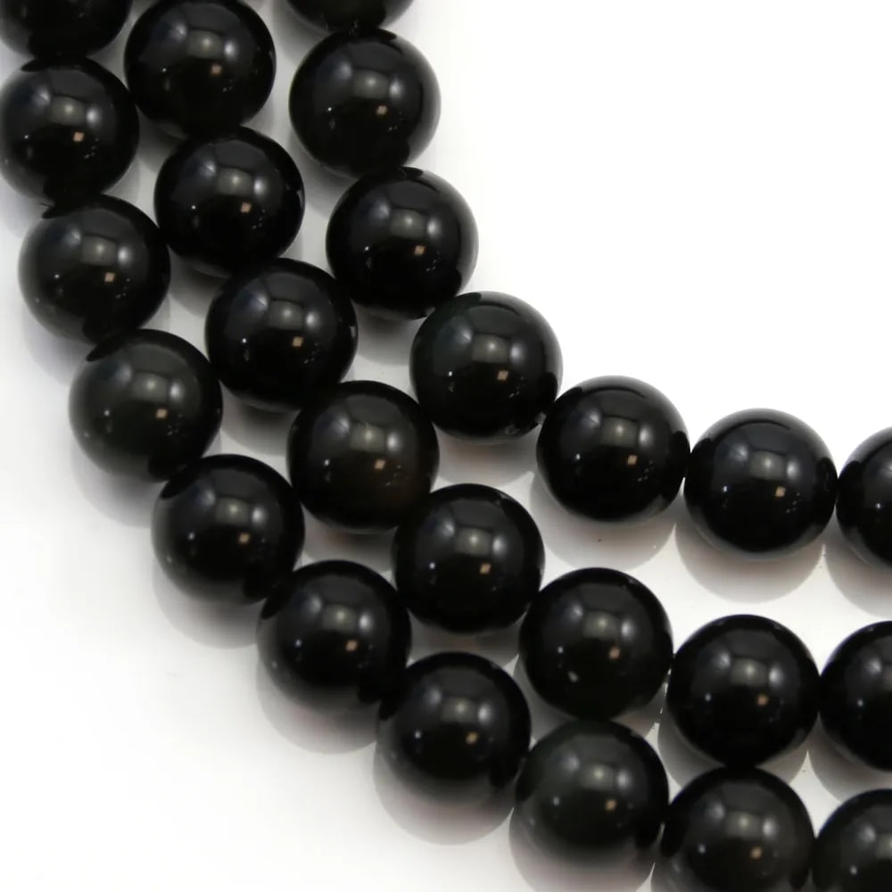 Obsidienne ronde 8mm x 40cm