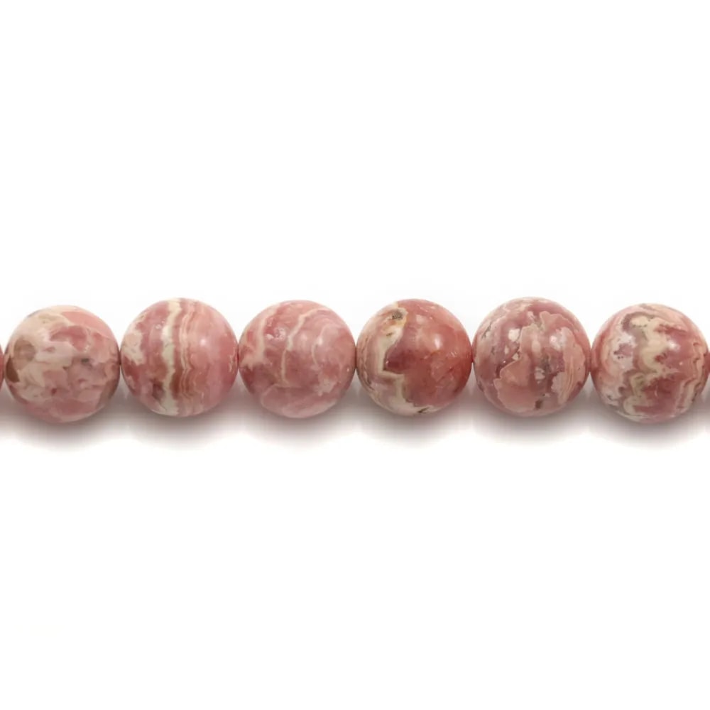 Rhodochrosite ronde 12mm x 40cm