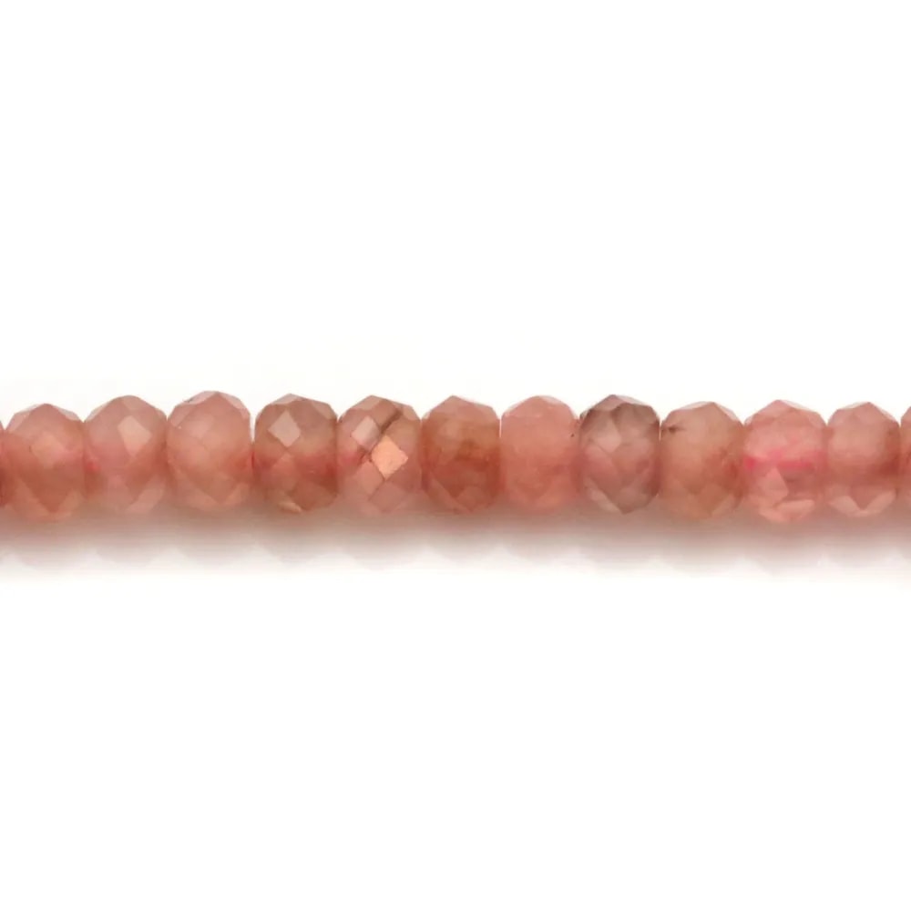 Rhodochrosite rondelle facette 2x3mm x 40cm