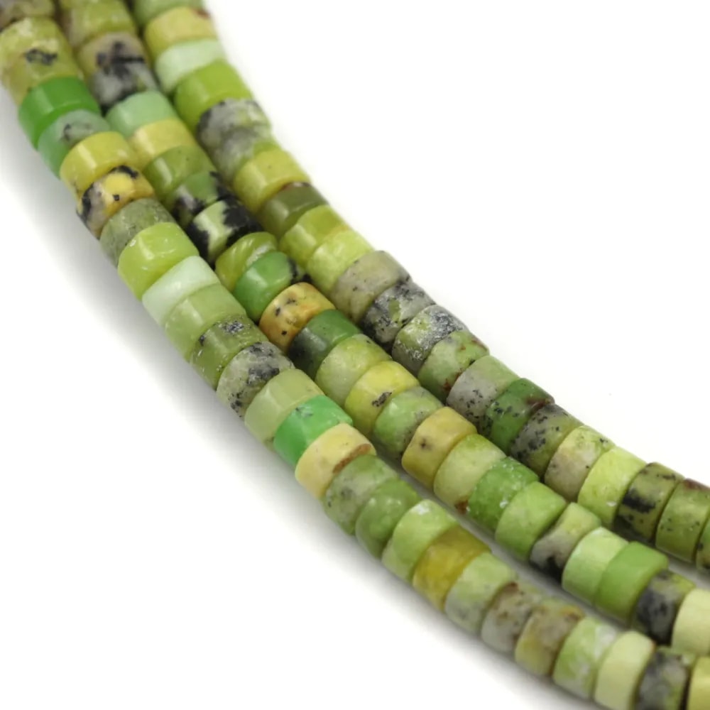 Chrysoprase de forme rondelle 2x4.5mm x 40cm
