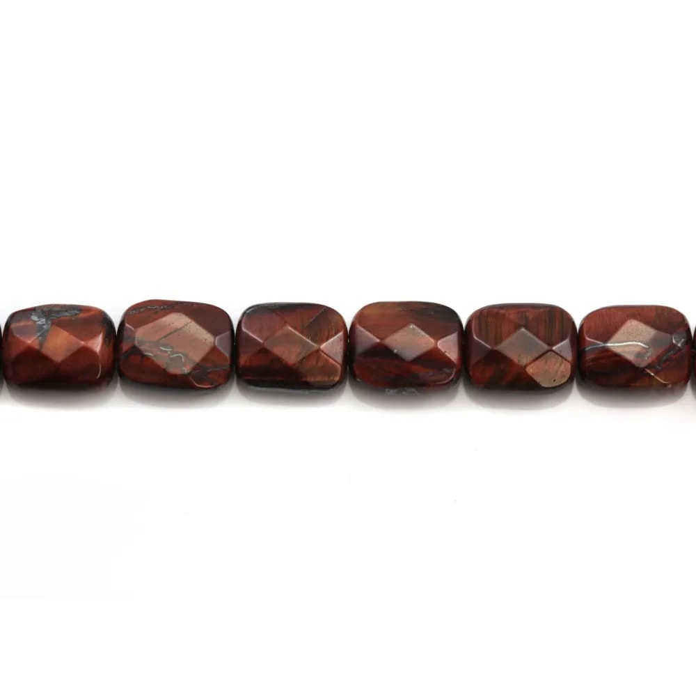 Red tiger stone faceted rectangle 8x10mm x 40cm