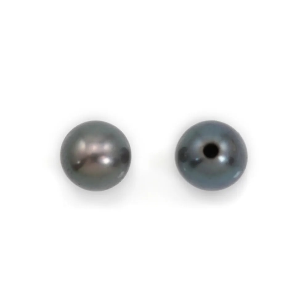 Freshwater cultured pearl, half drilled, purple, in oval shape, 8-8.5mm x 1pc