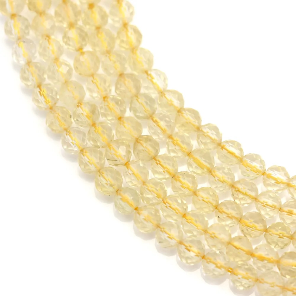 Citrine rond facette 4mm x 40cm