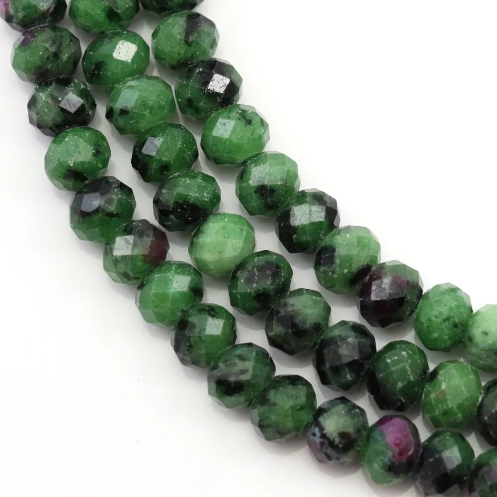 Ruby zoisite, en forme de rondelle facetté, 4 * 6mm x 39cm
