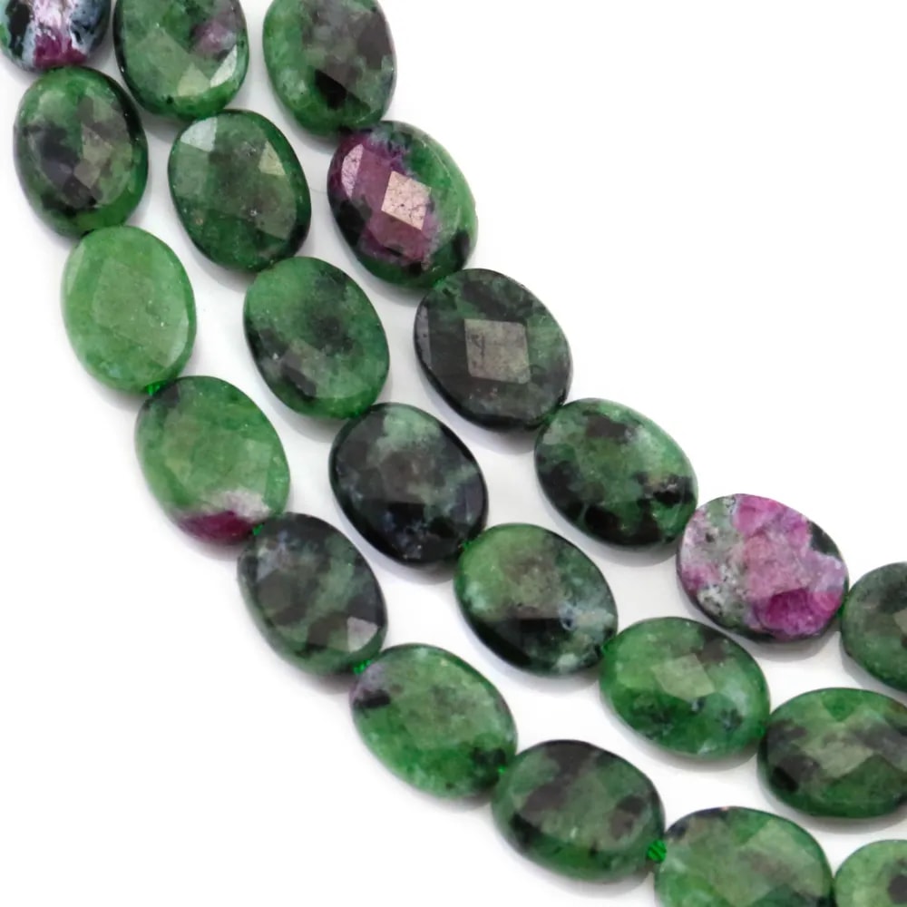 Ruby zoisite, de forme ovale facette, 6x8mm x 39cm