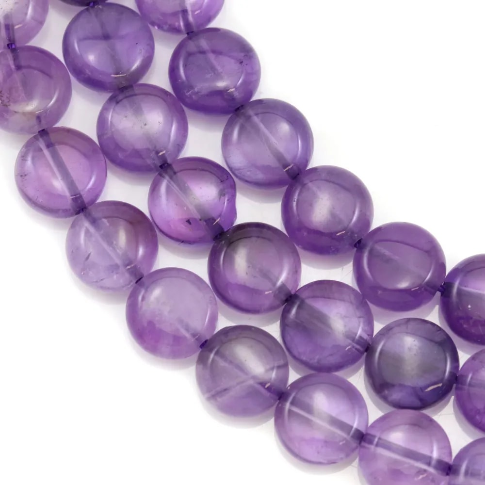 Amethyst light purple flat round 8mm x 40cm