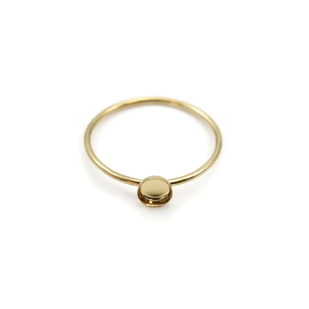 Bague en gold filled sertie pour cabochon rond 4mm x 1pc