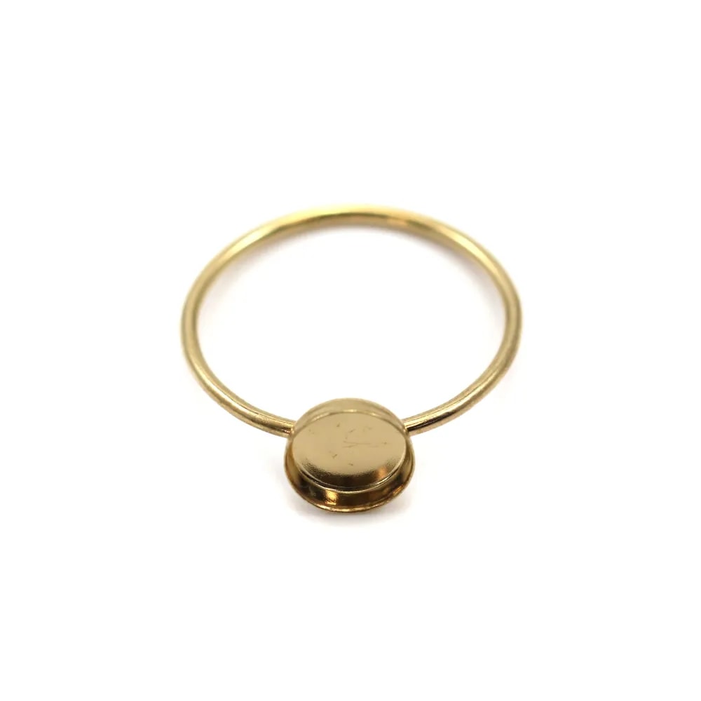 Bague en gold filled sertie pour cabochon rond 6mm x 1pc