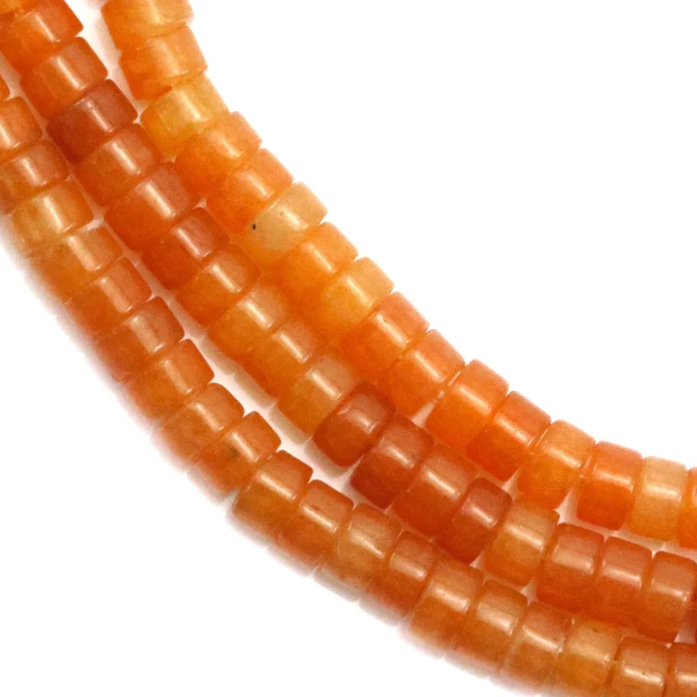Orange aventurine,in the shape of a roundel 2x4.5mm x 38cm