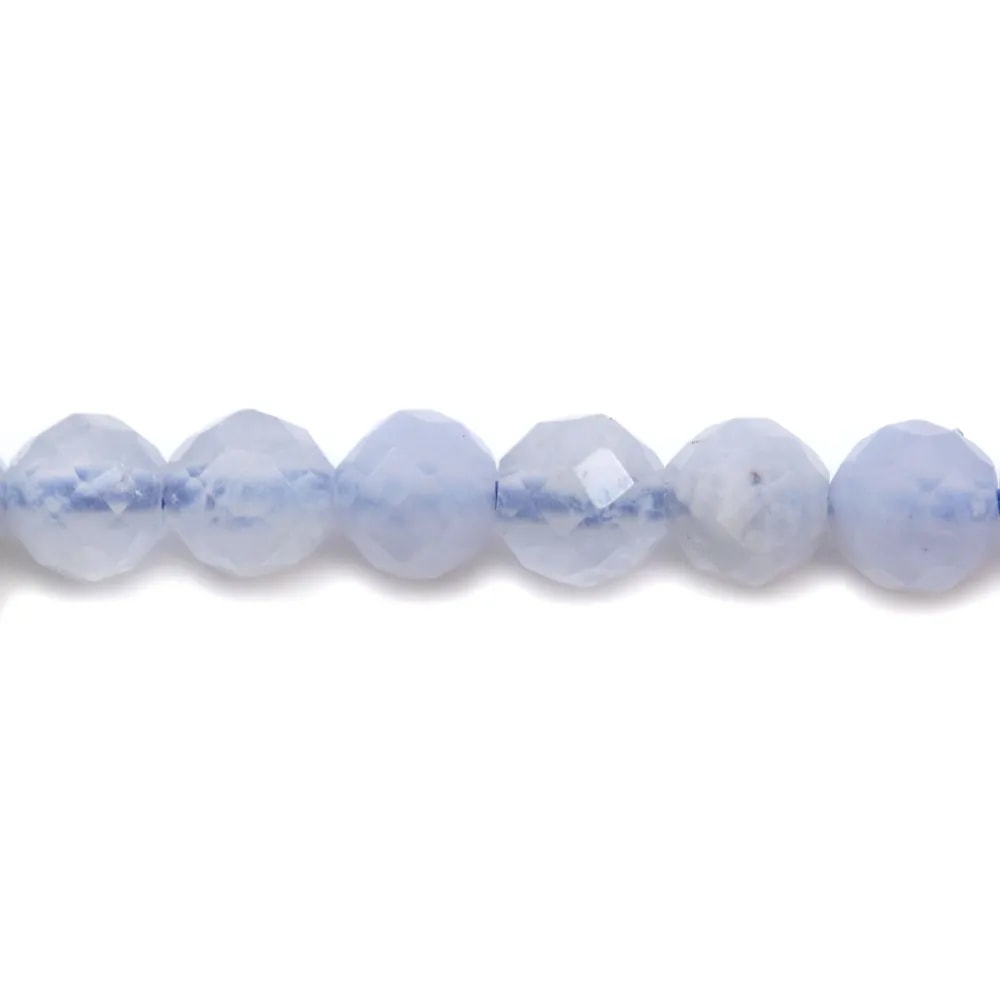Calcédoine ronde facetté 4mm x 10pcs