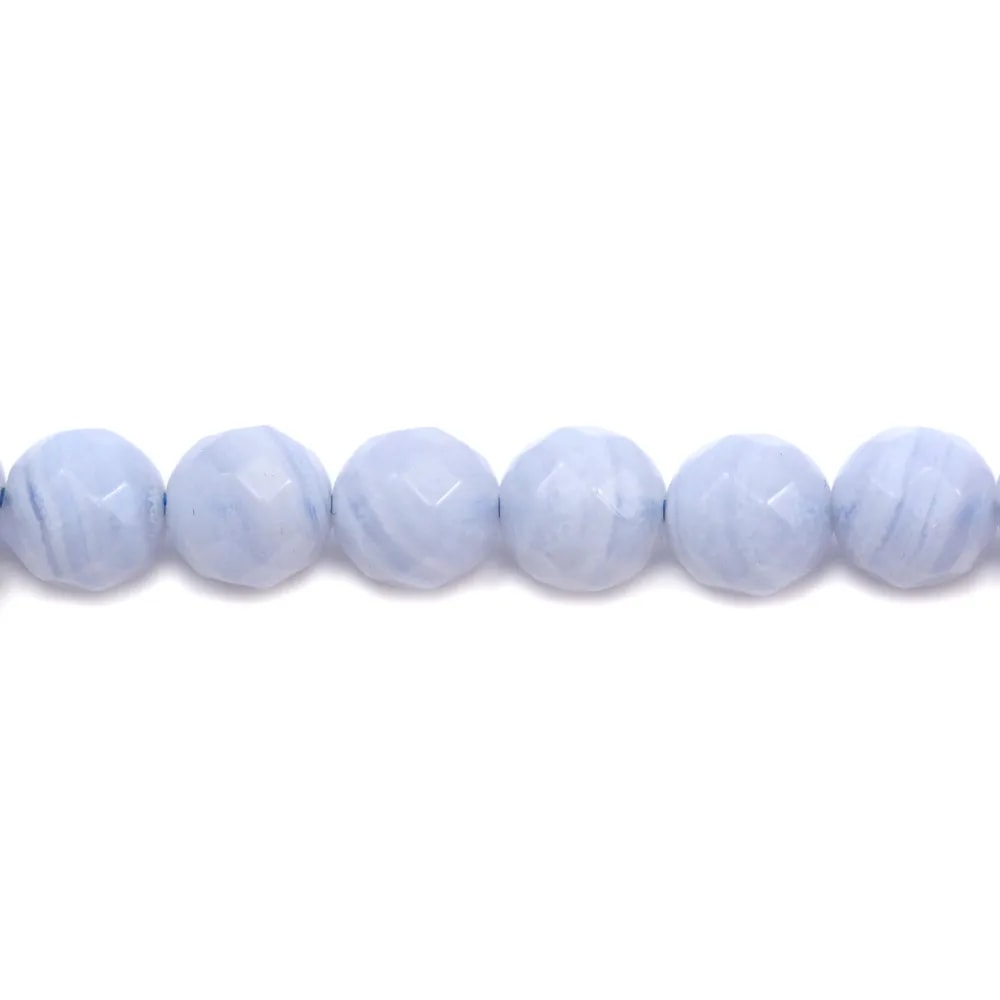 Calcédoine ronde facette 6mm x 10pcs