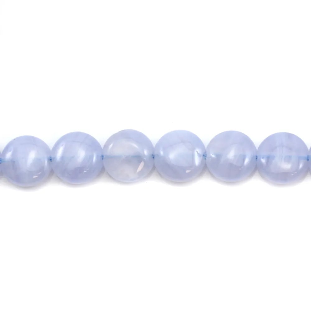 Calcédoine rond plat 8mm x 40cm