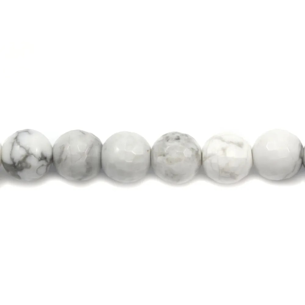 Holite Blanche ronde facette 6mm x  20 pcs