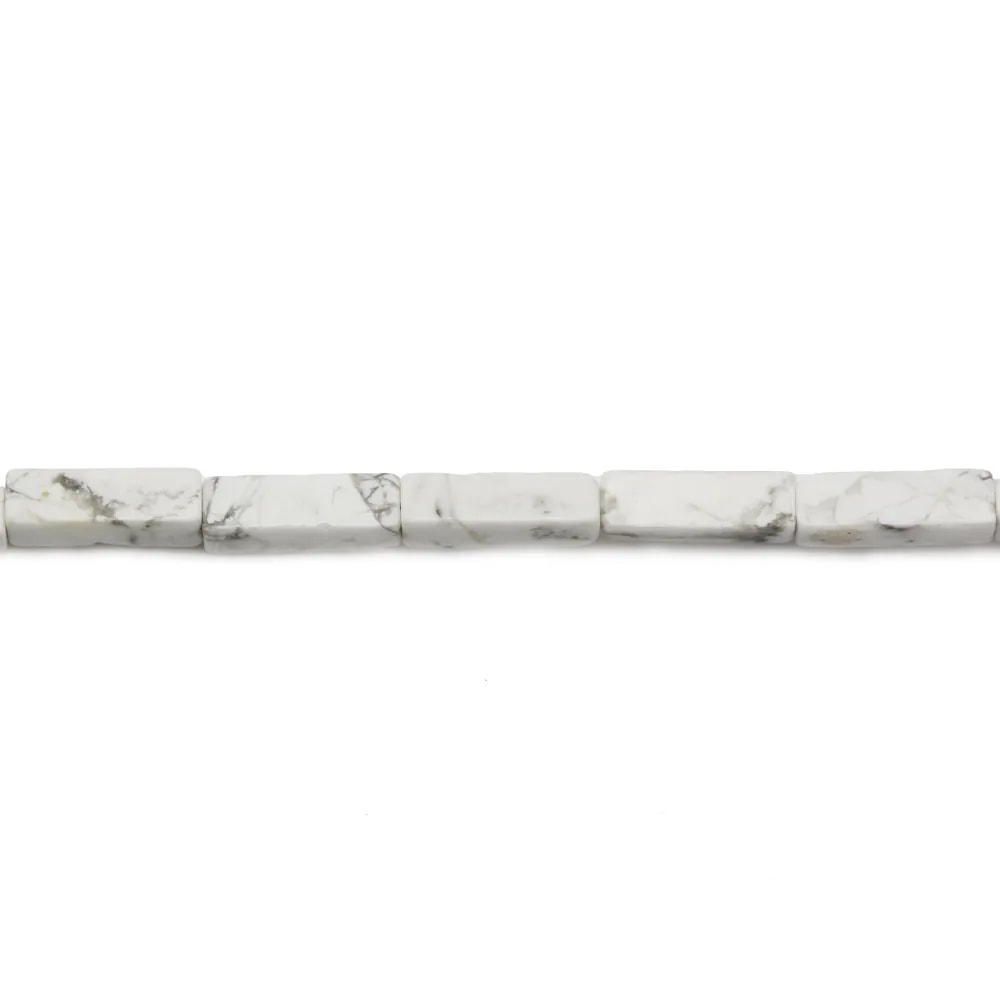 Howlite blanche rectangle 4x13mm x 10pcs
