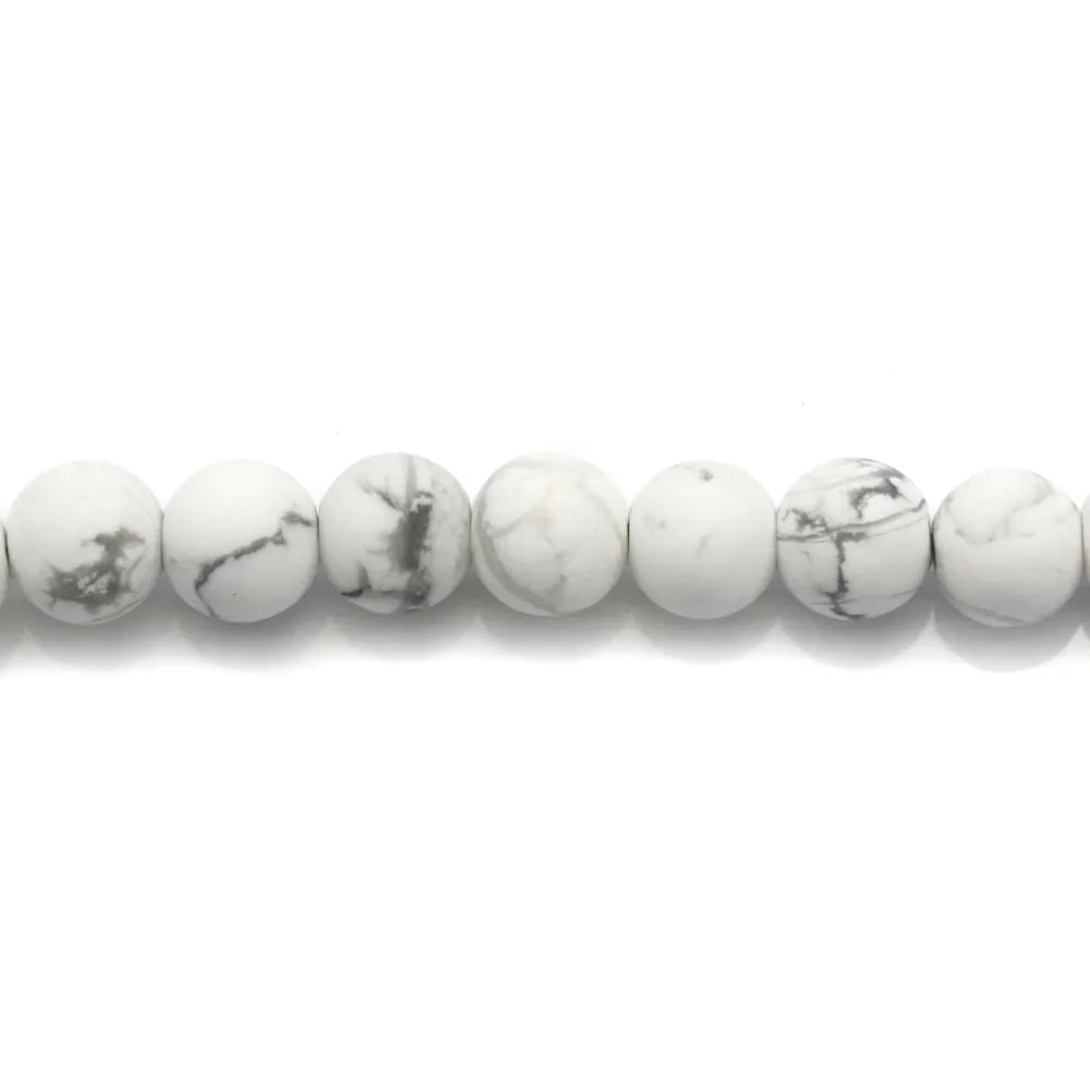 Howlite blanche matte ronde 6mm x 20pcs