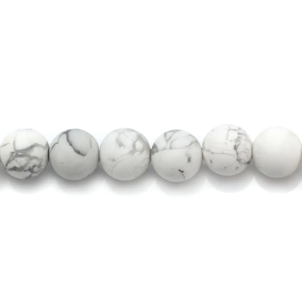 White mat howlit round 8mm x 20pcs