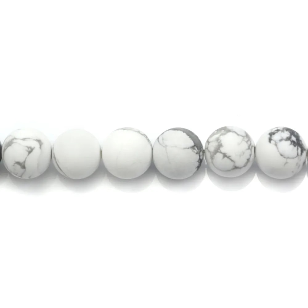 Howlite blanche matte ronde 10mm x 10pcs
