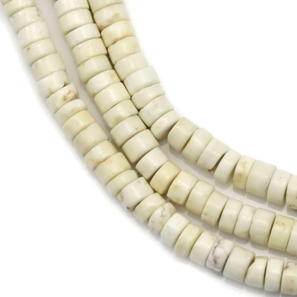 Howlite de couleur beige, en forme de rondelle, 3 * 4mm x 40cm