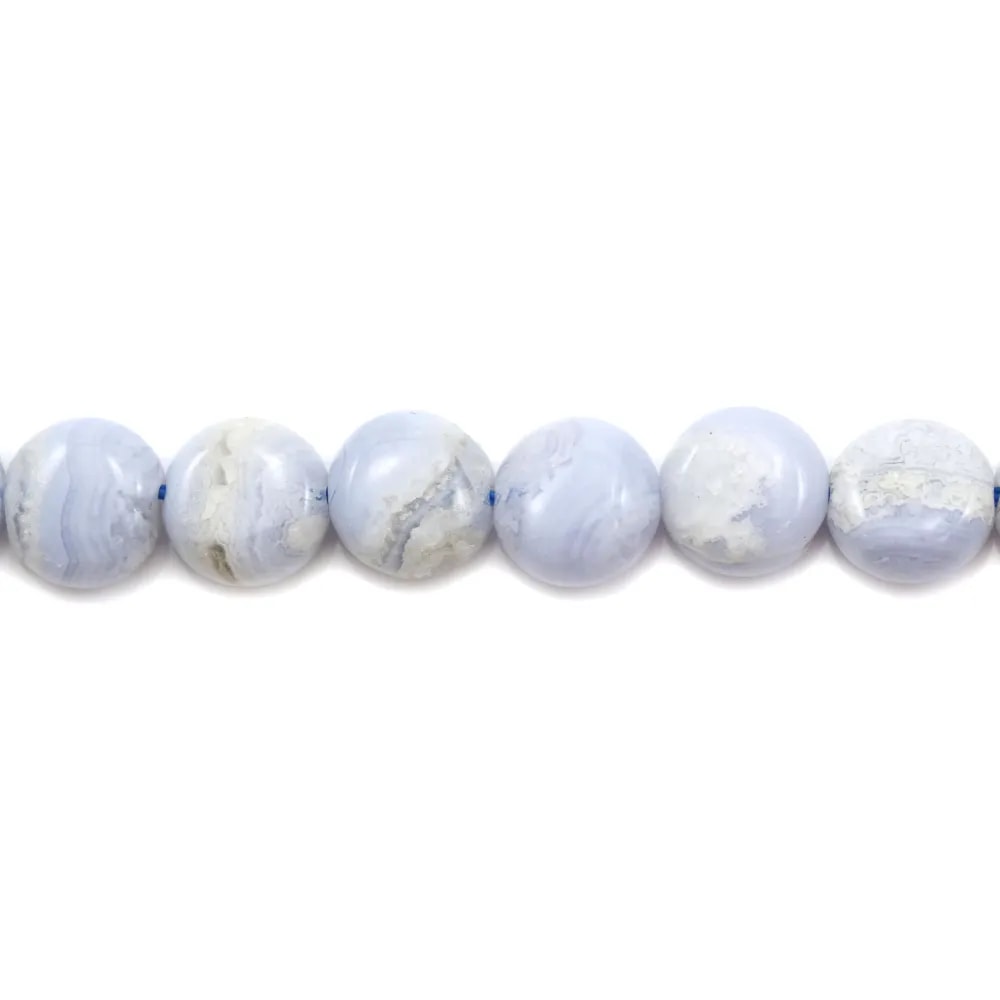 Blue chalcedony dish round 8mm x 40cm